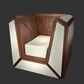 Stylish Single Sofa With Dark Wooden Frame Light Leather Upholstery And Modern Design