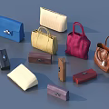 Assortment Of Stylish Bags Including Handbags Clutches And Wallets In Multiple Colors