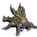 Fantasy Creature With Multiple Tentacles Carapace Spikes And Sharp Claws