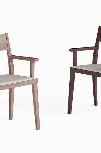 Quiet Solid Wood Single Chair Dining Chair 3d model