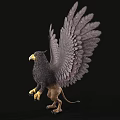 Realistic Eagle With Spread Wings Sharp Claws And Detailed Lifelike Sculpture