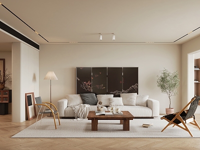 Middle Style Living Room 3d model