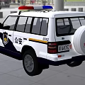 White Black Chinese Police SUV Car With Red Blue Siren And License Plate