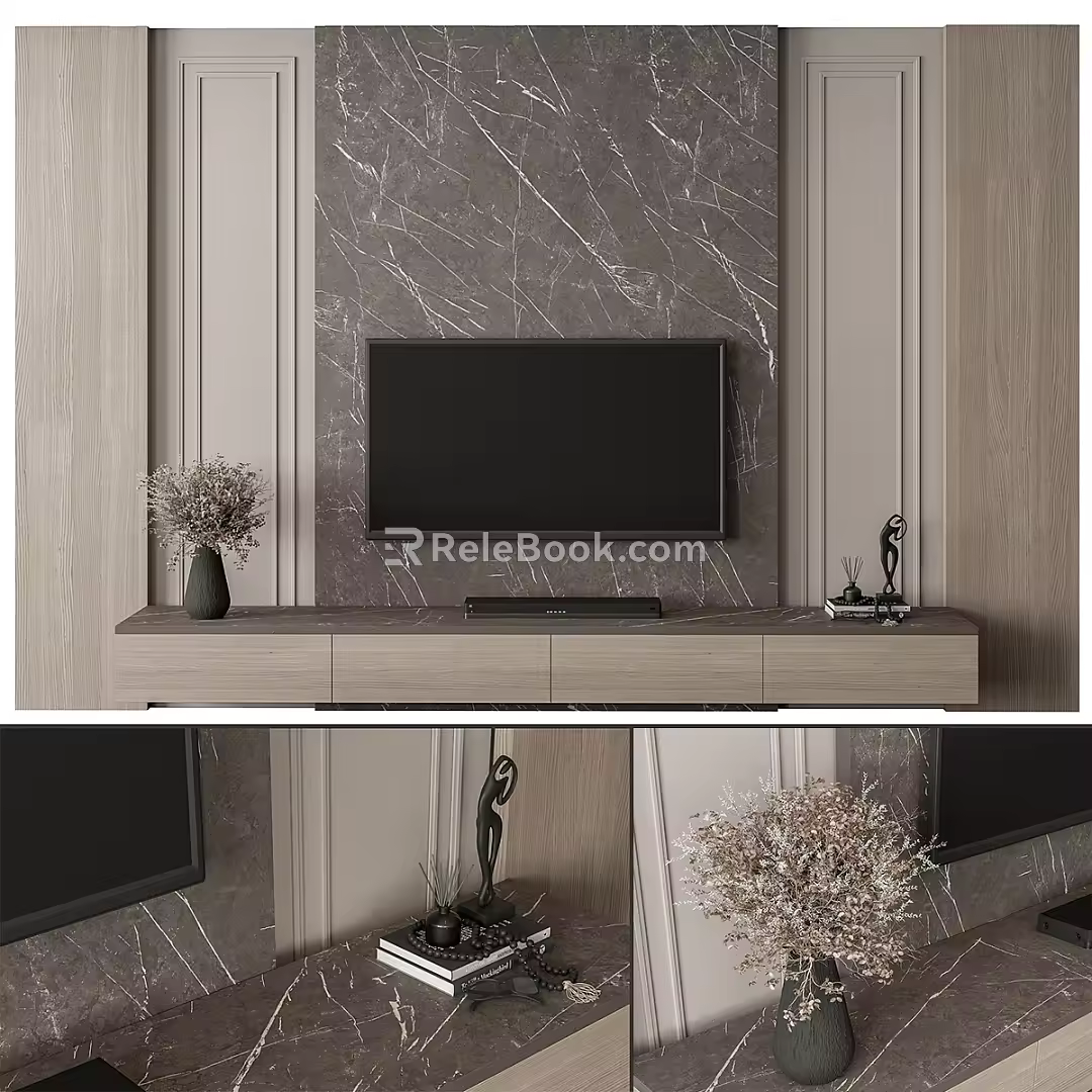 TV background wall 3d model