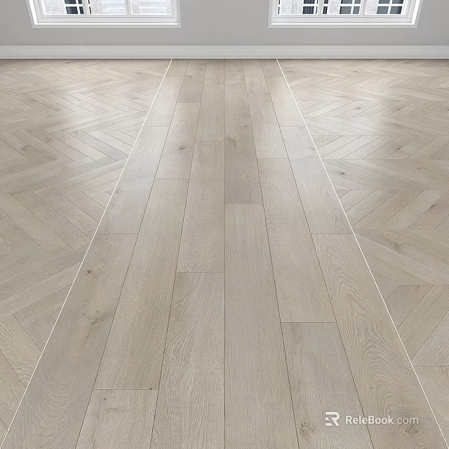 Modern Wooden Flooring Herringbone Straight Patterns Light Natural Wood Tone Smooth Textured Grain 3d model 