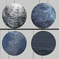 Modern Circular Textured Wall Decor With Gray Blue Embossed Surfaces And Illuminated Edges 3d model
