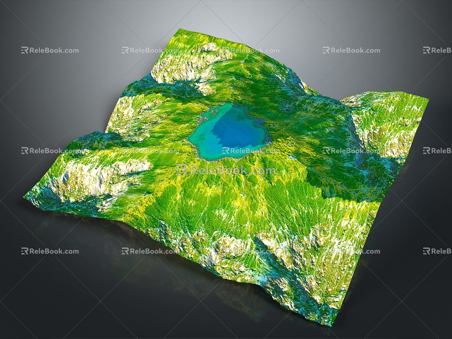 mountain valley basin basin valley bottom realistic 3d model