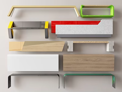 Various Modern Stools With Different Colors And Contemporary Designs For Home 3d model