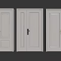 Elegant White Double Doors Featuring Various Metal Handles For Modern Interior 3d model