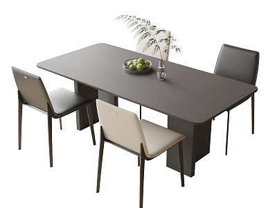 Dining table and chair combination dining chair dining table 3d model