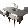 Dining table and chair combination dining chair dining table 3d model