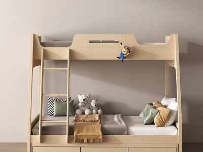 modern high-low bed bunk bed bunk bed bunk bed 3d model