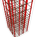 Red Brown Metal Construction Framework With Vertical Horizontal Bars And Multi Layer Structure 3d model