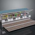 Scale Model Train Platform Equipment With Station Facilities Advertising Boards And Steps