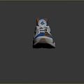 Modern Design White Base Sneakers With Colorful Patterns Blue Orange Accents And Rubber Sole