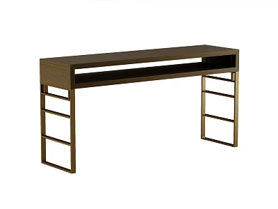 Modern Dark Console Table With Metal Frame And Sleek Design For Living Room 3d model