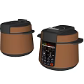 Brown Electric Pressure Cookers With Modern Design And Digital Control Panel