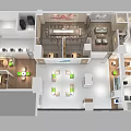 Modern Well Planned Bank Interior 3D Layout Design With Complete Business Service And Office Zones
