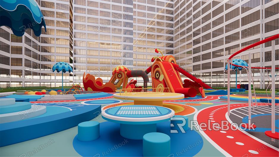 Modern Children's Play Area Children's Activity Area Curved Octopus model