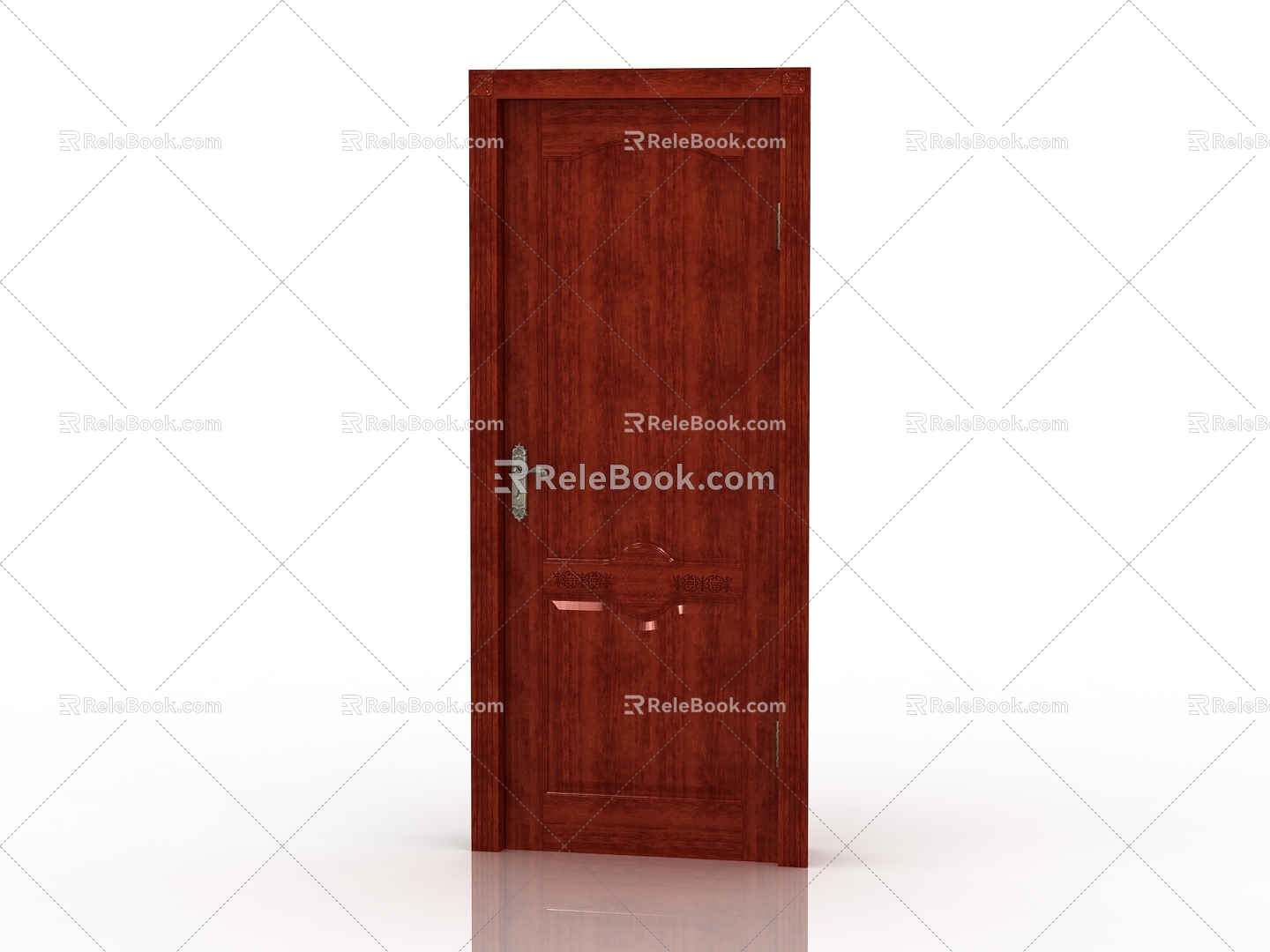 Modern Interior Door Solid Wood Door 3d model