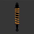 Durable Automotive Shock Absorber With Yellow Coil Spring And Black Metal Casing