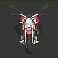Red Motorcycle With Sleek Design Black Seat And Reflection On Black Surface 3d model