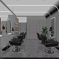 Stylish Modern Hair Salon Interior Design With Comfortable Chairs Mirrors Lighting And Marble Counters