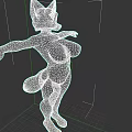 Anthropomorphic Woman Fox Character With Orange White Fur And Outstretched Arms
