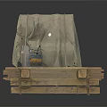 Industrial Equipment Setup With Canvas Covered Metal Drum On Wooden Pallet