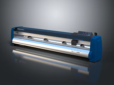 Blue Commercial Industrial Laminating Machine With Control Panel And Wide Work Area 3d model