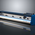 Blue Commercial Industrial Laminating Machine With Control Panel And Wide Work Area 3d model