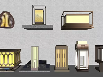 Landscape lights Lawn lights Floor lights High pole lights Garden lights Outdoor lights Garden lights 3d model