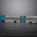 Blue And White Articulated City Bus With Citibus Logo And Multiple Windows