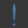 Blue Submarine Model With Elongated Body And Tail Structure Design 3d model