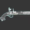 Vintage Weapon Antique Pistol With Wooden Grip Metal Components And Intricate Engravings
