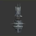 Futuristic Multi Layered Aerospace Tower Structure With Advanced Space Technology Design