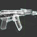 Classic AK Assault Rifle With Wooden Grip And Black Metal Body Structure