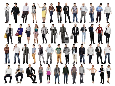 Characters Men Women Common Characters Scenes Characters 3d model