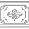 Elegant Classic Ceiling Design With Intricate Ornate Patterns And Symmetric Decor 3d model