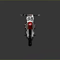 Red And White Dirt Bike Motorcycle Featuring Number 98 Stylish Design And Off Road Tires