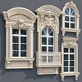 European-style windows 3d model