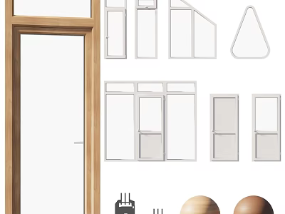 Modern Casement Windows Design With Various Styles And Wooden Frames 3d model