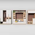 Modern Wardrobe Interior Design With Storage Compartments Hanging Areas And Drawers 3d model