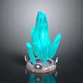 Turquoise Spiked Crystal Decorative Structure With Brown Base And Circular Accents