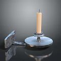 Stylish Candle Lamp With Metal Round Base And Modern Design For Home Decor
