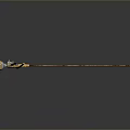 Fantasy Weapon Golden Orb Staff With Blue Accents And Detailed Design