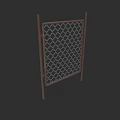 Chain Link Fence Structure With Steel Frame And Diamond Pattern Mesh