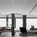 Modern Office Interior Design With World Map Wall Desk Office Chair And Open Layout