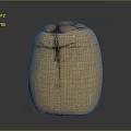 Handmade Natural Burlap Container Holding Fresh Homemade Food Product with Brown Top