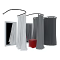 Curtains In White Grey And Dark Grey For Home Window Decoration With Styles